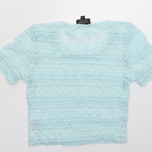 Topshop Womens Blue  Knit Basic T-Shirt Size 10