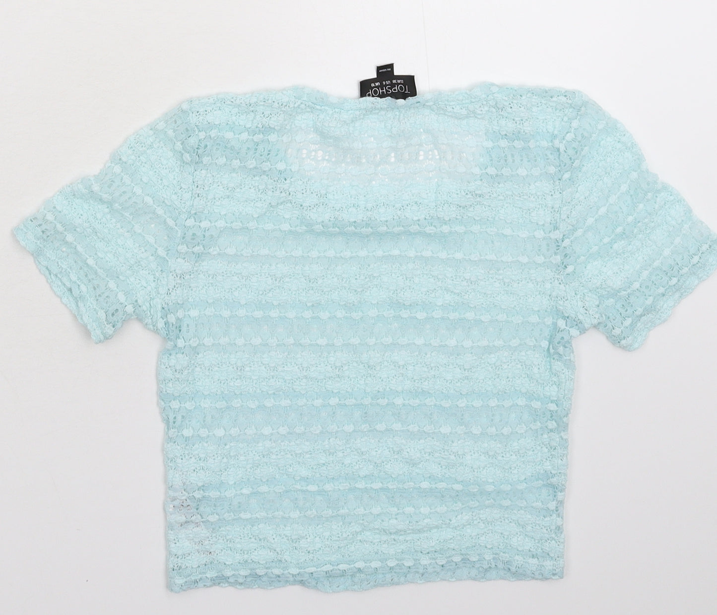 Topshop Womens Blue  Knit Basic T-Shirt Size 10