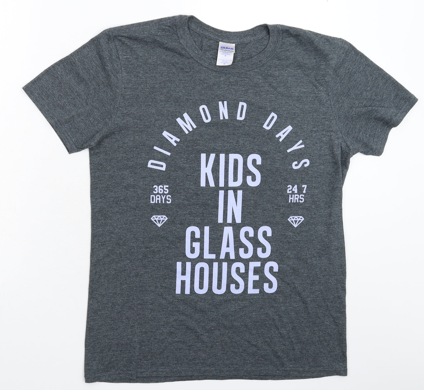 Gildan Mens Grey    T-Shirt Size M