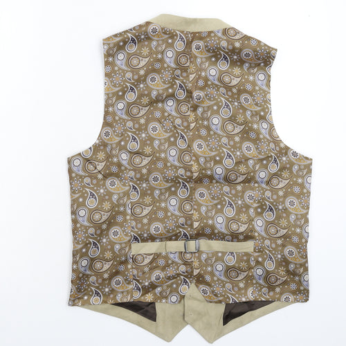 Guide London Mens Beige   Jacket Suit Waistcoat Size M