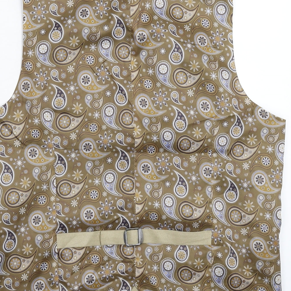 Guide London Mens Beige   Jacket Suit Waistcoat Size M