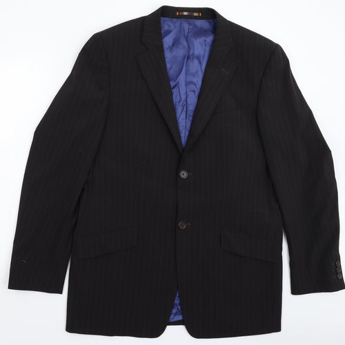 River Island Mens Black Striped  Jacket Suit Jacket Size 42