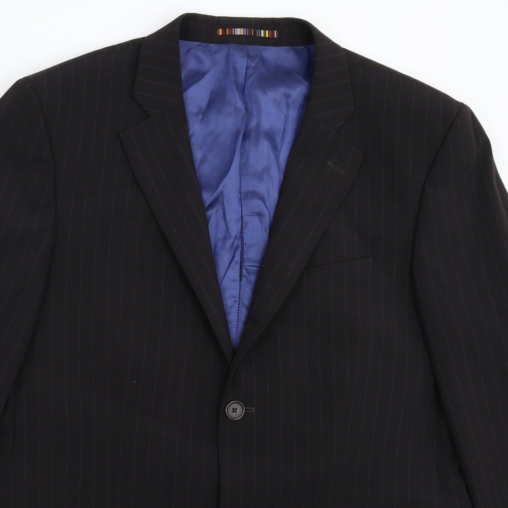 River Island Mens Black Striped  Jacket Suit Jacket Size 42