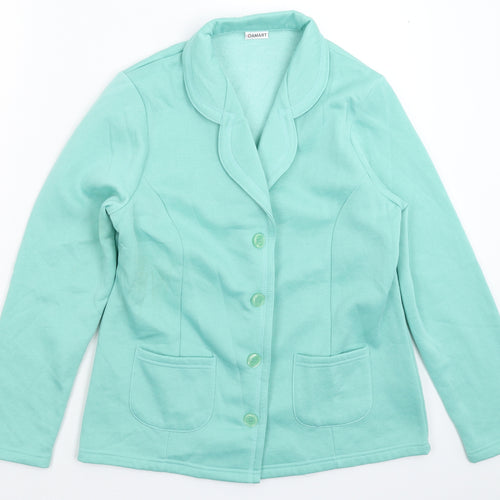 Damart Womens Green  Fleece Jacket Blazer Size 12