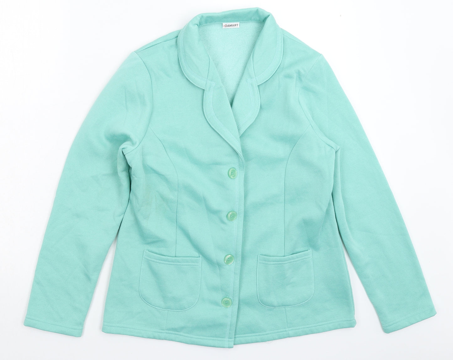 Damart Womens Green  Fleece Jacket Blazer Size 12