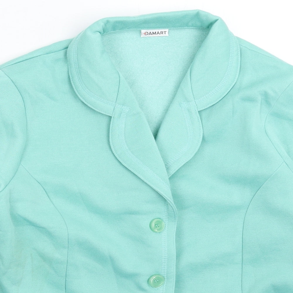 Damart Womens Green  Fleece Jacket Blazer Size 12