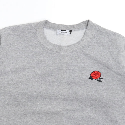 Topman Mens Grey   Pullover Sweatshirt Size S