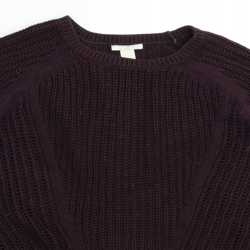 H&M Womens Brown  Knit Pullover Jumper Size S