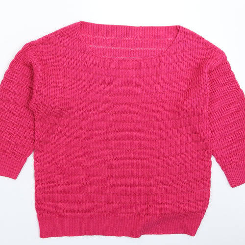Preworn Womens Pink  Knit Pullover Jumper Size L