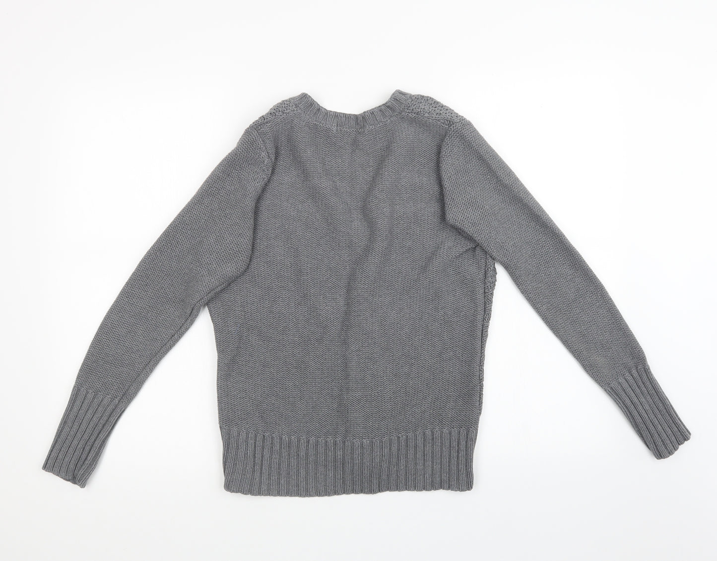 Marks and Spencer Womens Grey Geometric Knit Pullover Sweatshirt Size 16