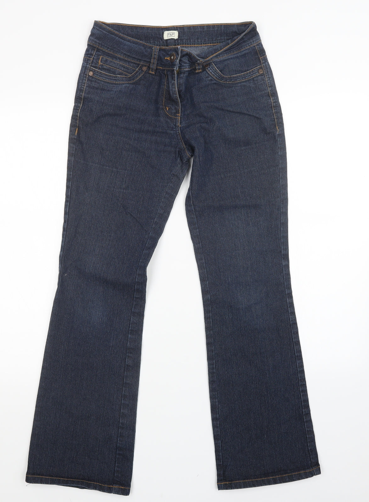 F&F Womens Blue  Denim Straight Jeans Size 6 L28 in - Short Leg