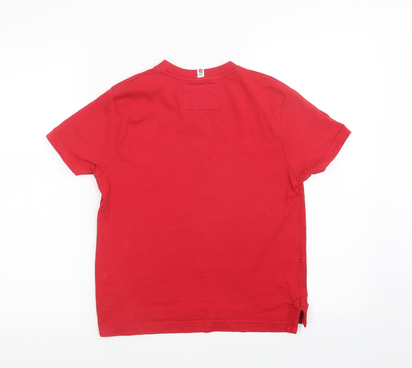 Preworn Boys Red   Basic T-Shirt Size 7-8 Years  - england rugby