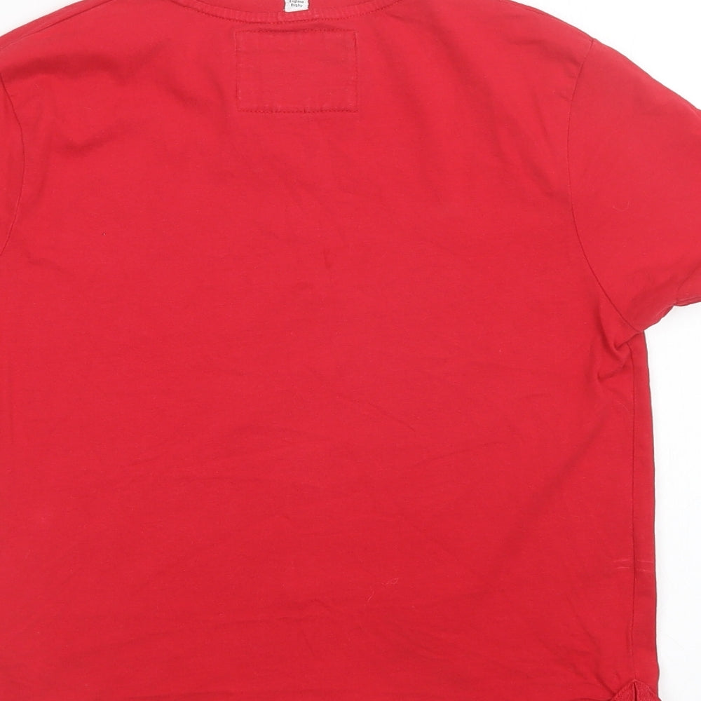Preworn Boys Red   Basic T-Shirt Size 7-8 Years  - england rugby