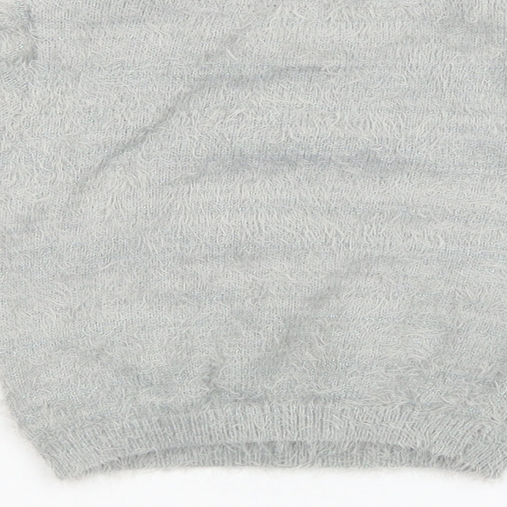 M&S kids Girls Grey  Knit Pullover Sweatshirt Size 2 Years  - chrismas