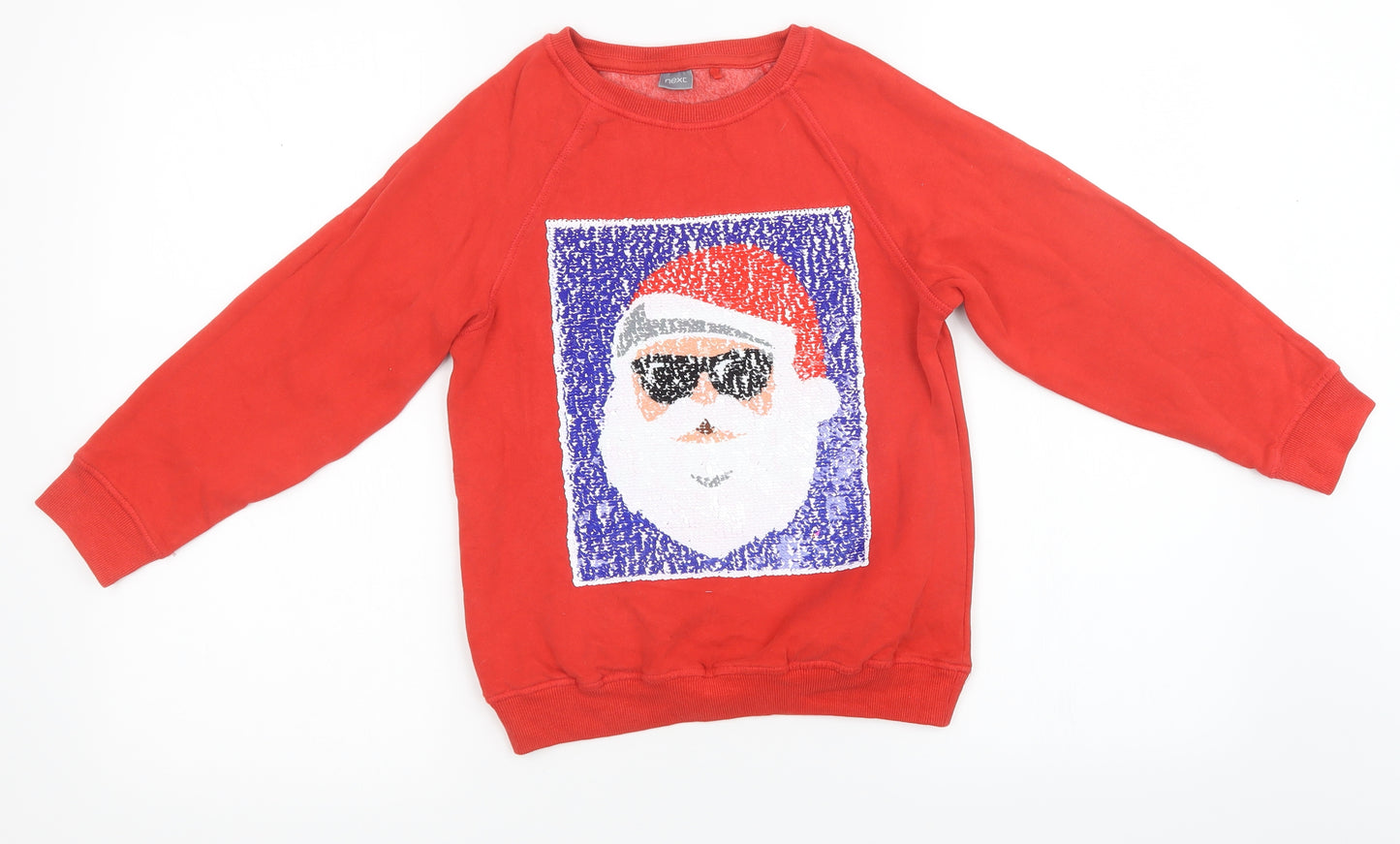 NEXT Girls Red   Pullover Sweatshirt Size 9 Years  - chrismas