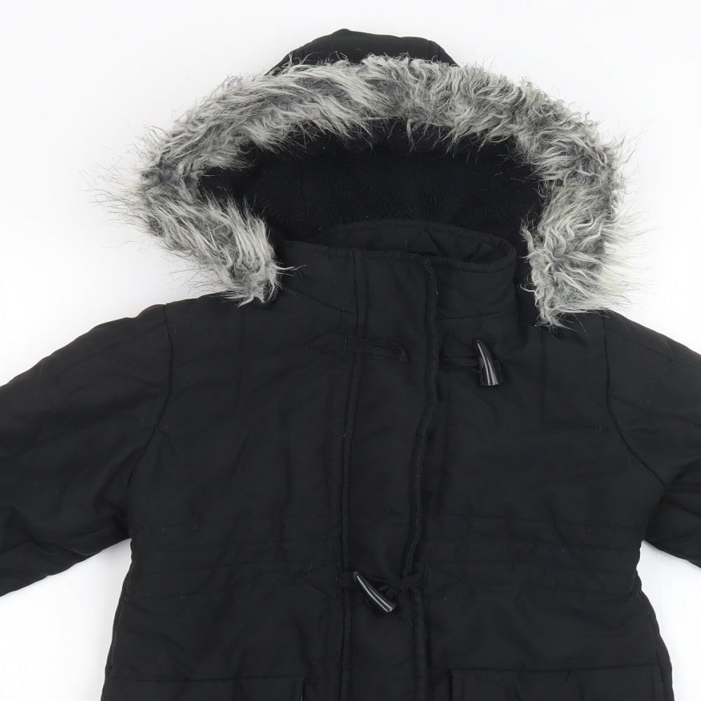 Debenhams Girls Black   Basic Coat Coat Size 7-8 Years