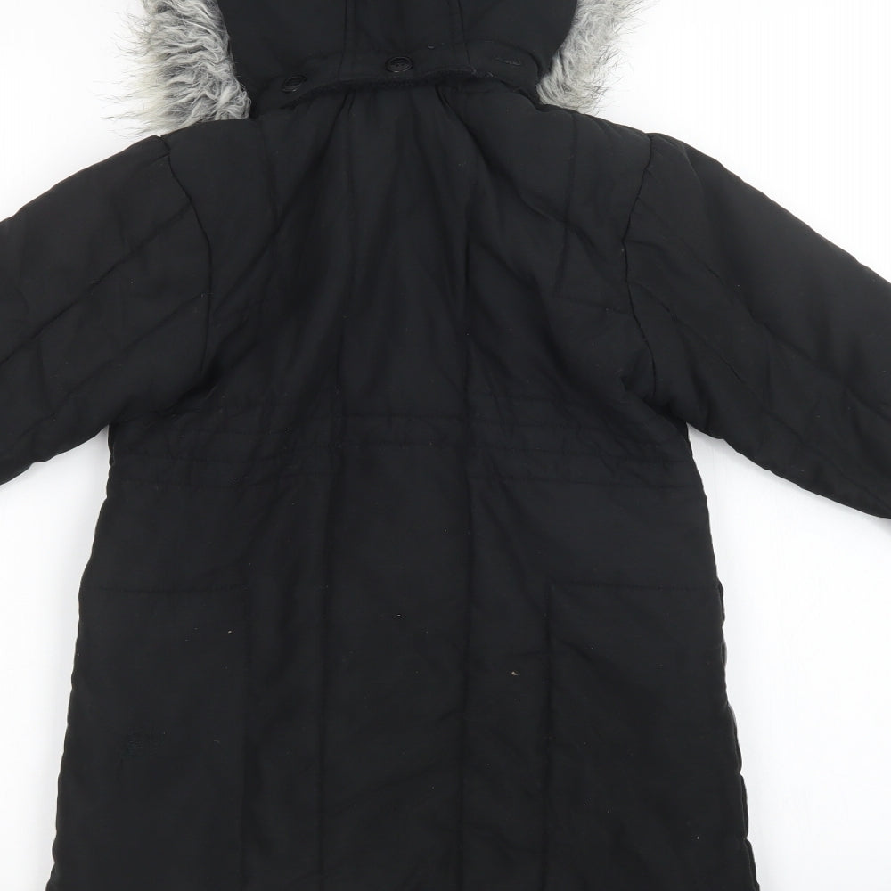 Debenhams Girls Black   Basic Coat Coat Size 7-8 Years