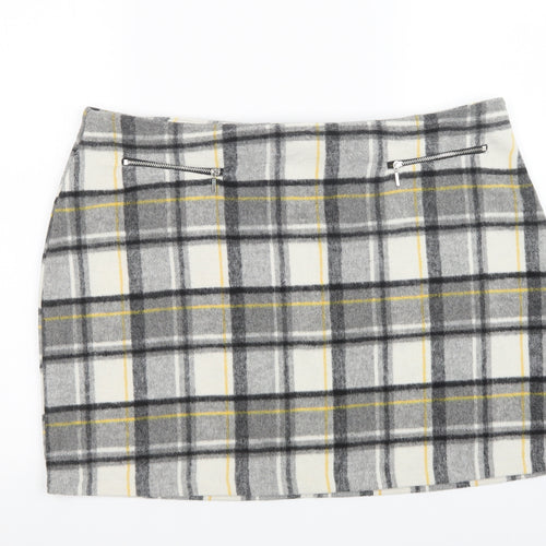 Peacocks Womens Grey Check  A-Line Skirt Size 18