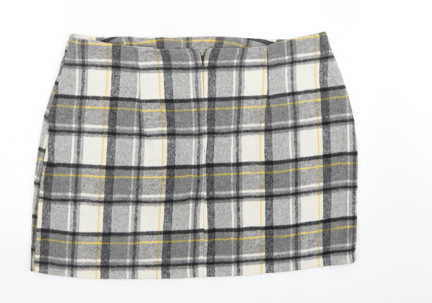 Peacocks Womens Grey Check  A-Line Skirt Size 18