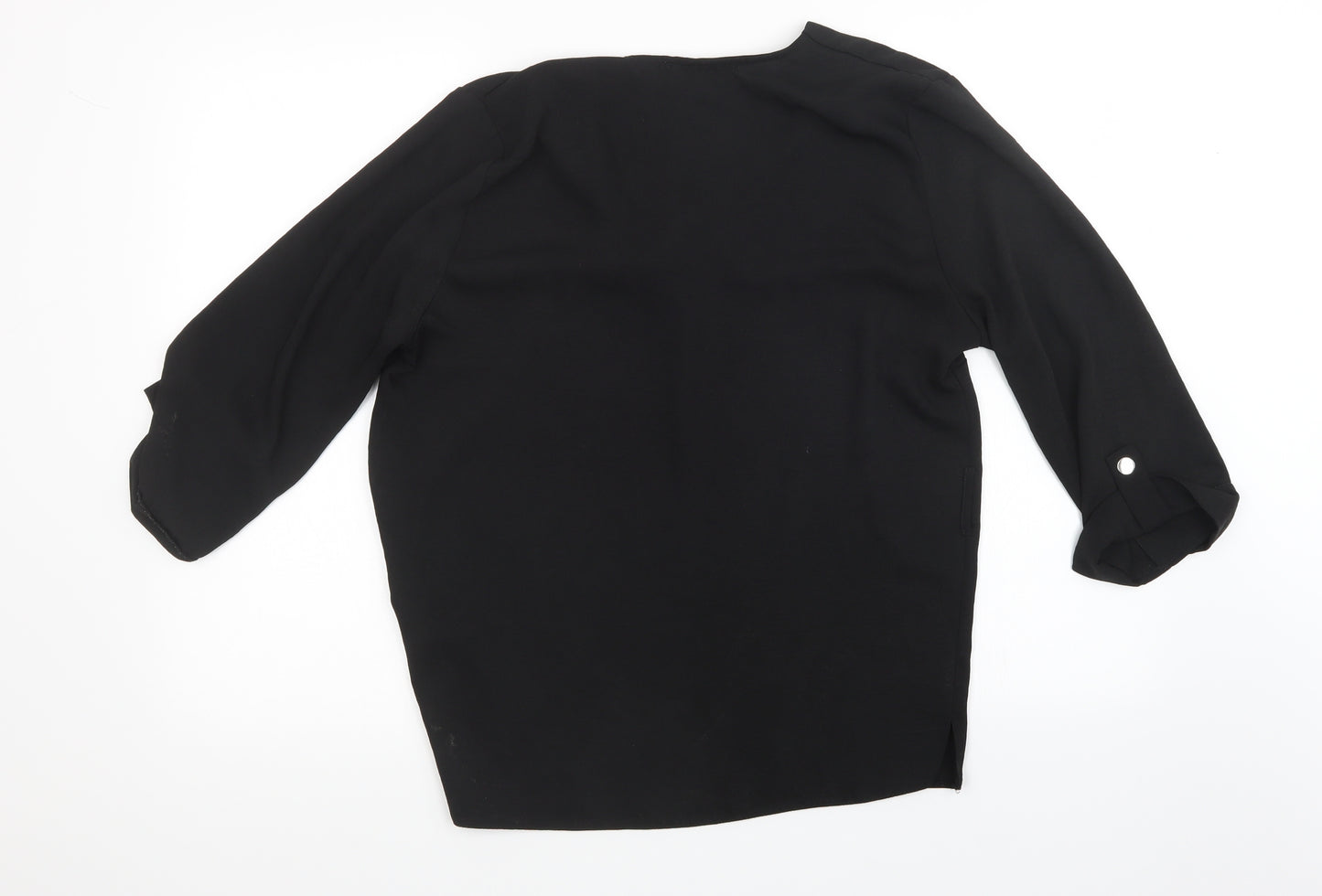 New Look Womens Black  Mesh Basic Blouse Size 12