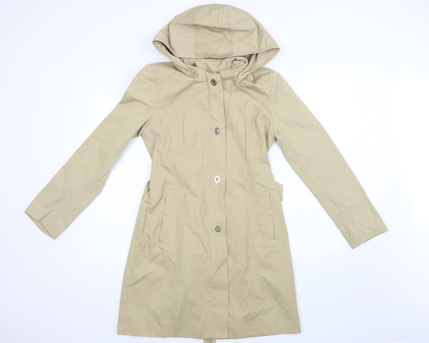 Ellen Tracy Womens Beige   Overcoat Coat Size S