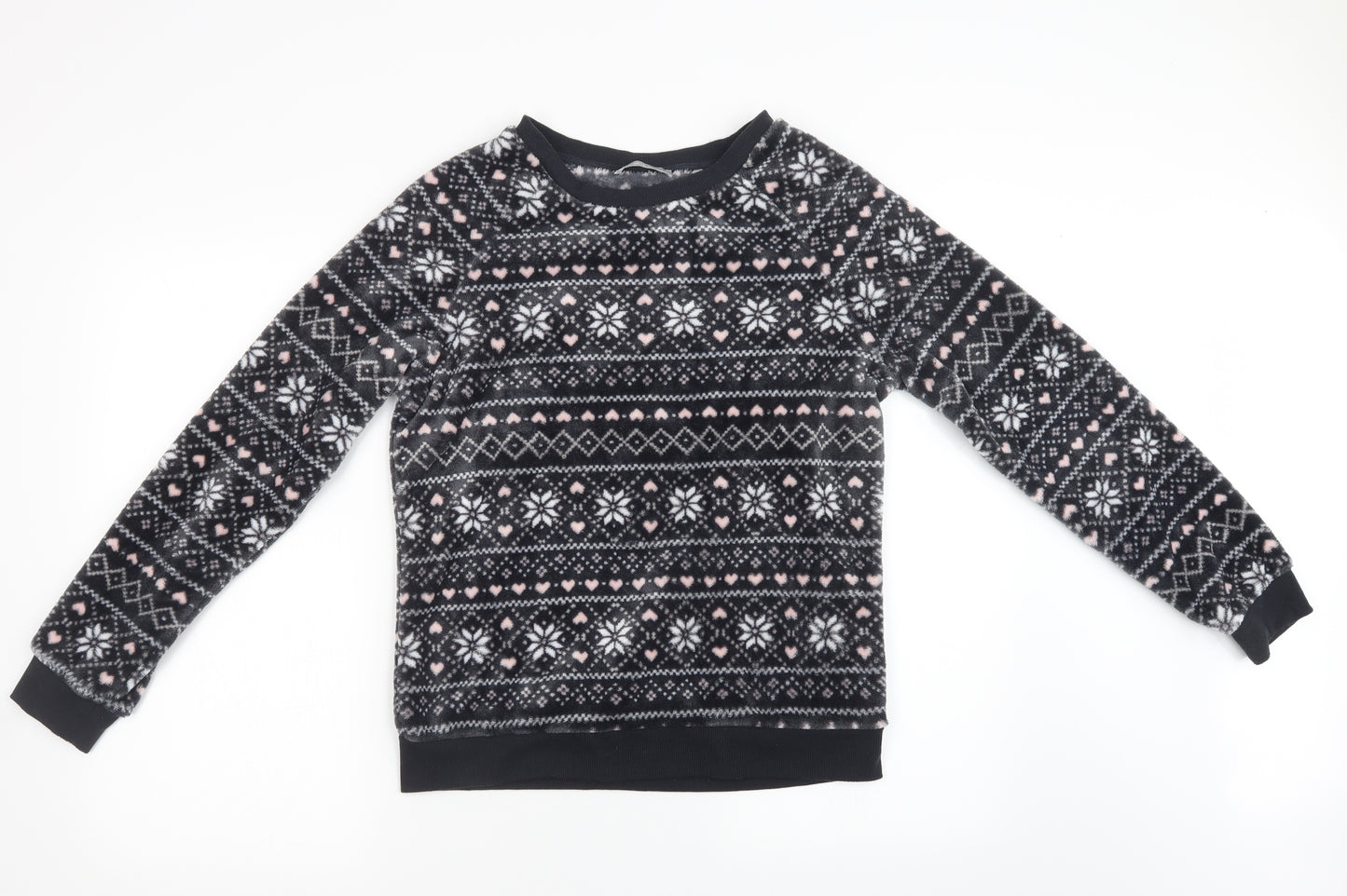 New Look Womens Blue Geometric Fleece  Pyjama Set Size 10