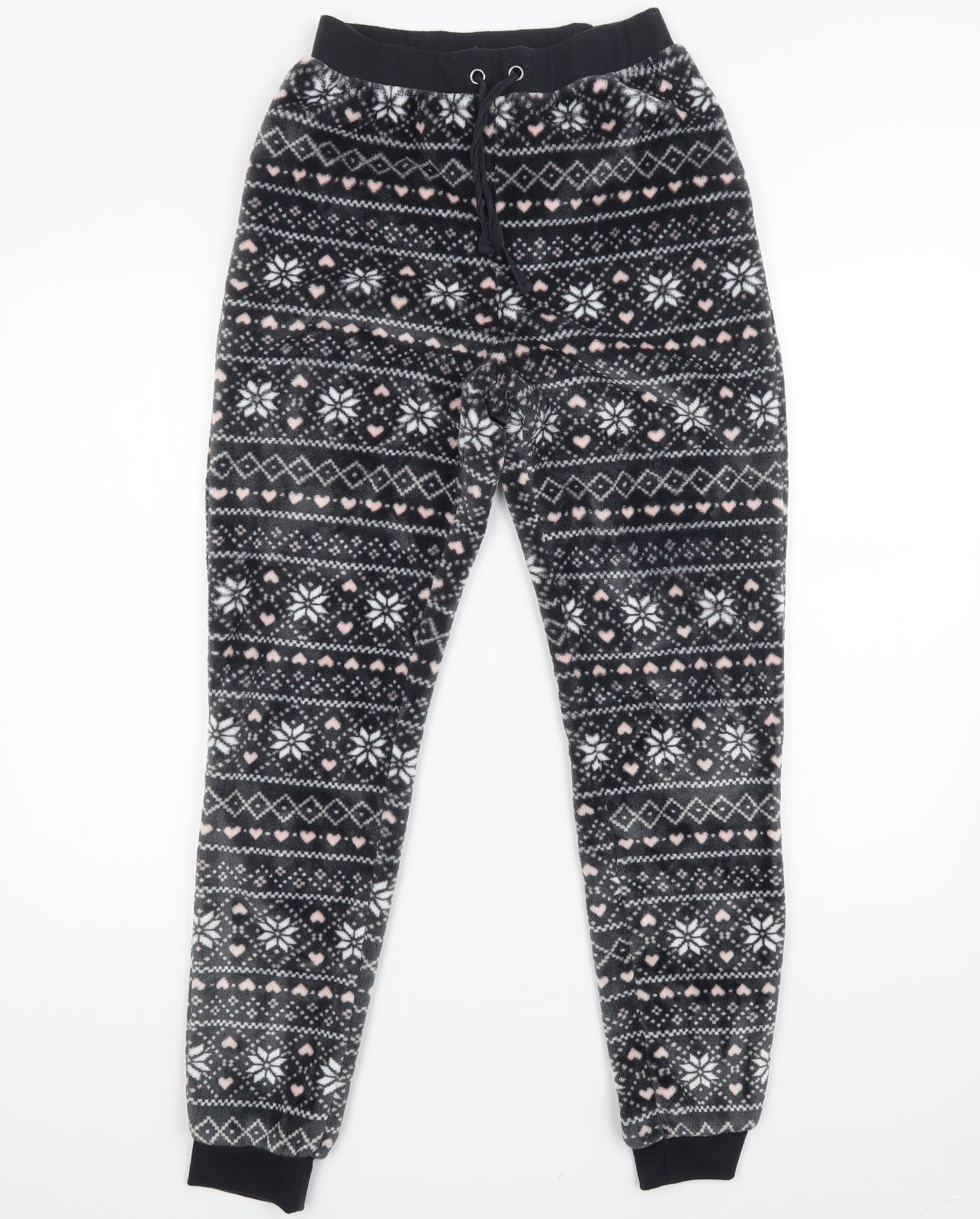 New Look Womens Blue Geometric Fleece  Pyjama Set Size 10