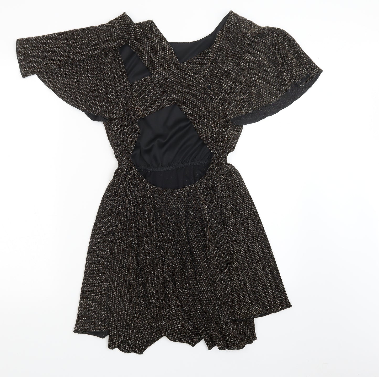 Preworn Womens Gold   A-Line  Size M  - Open back