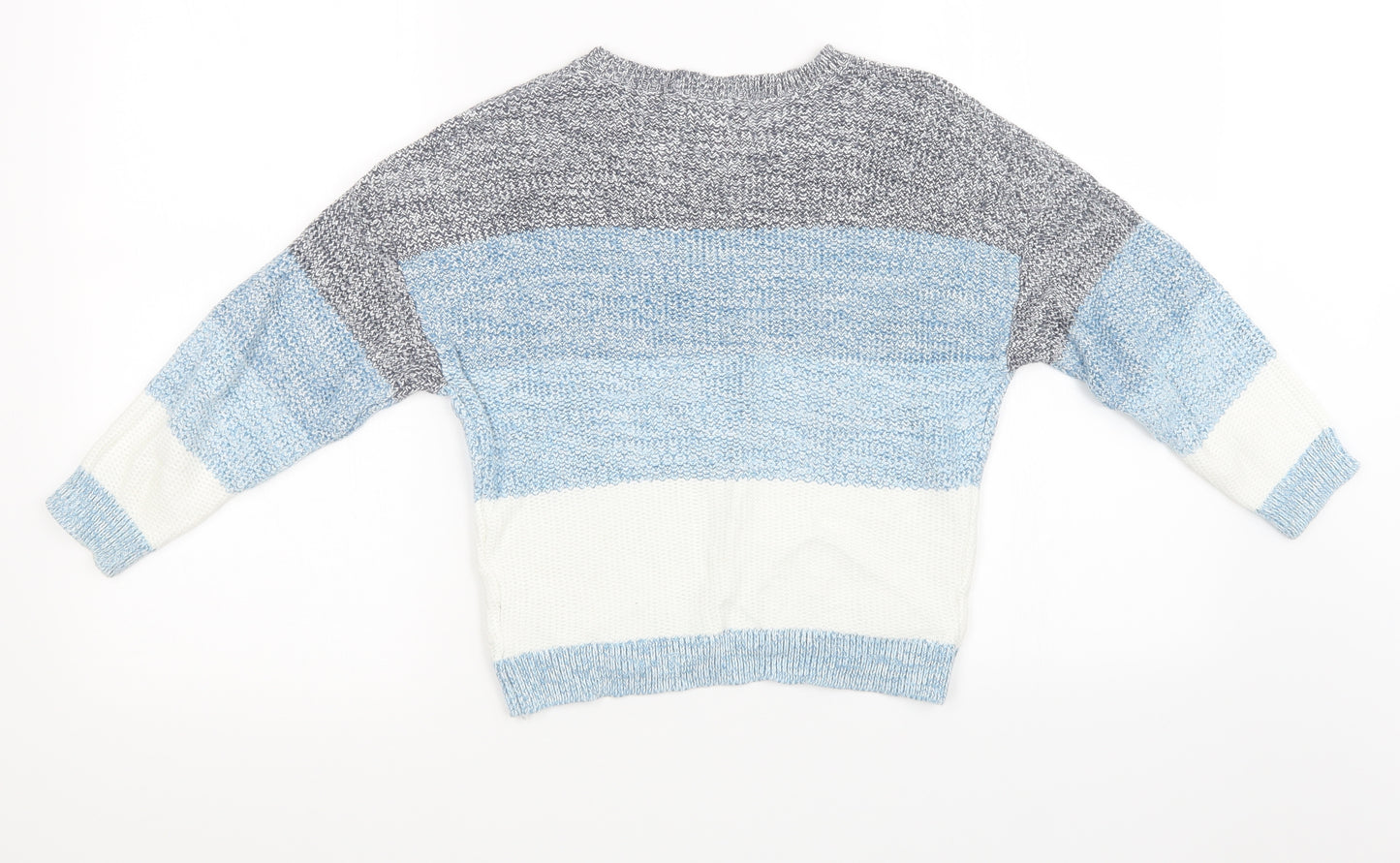 outfit kids Boys Blue Striped Knit Pullover Sweatshirt Size 6 Years