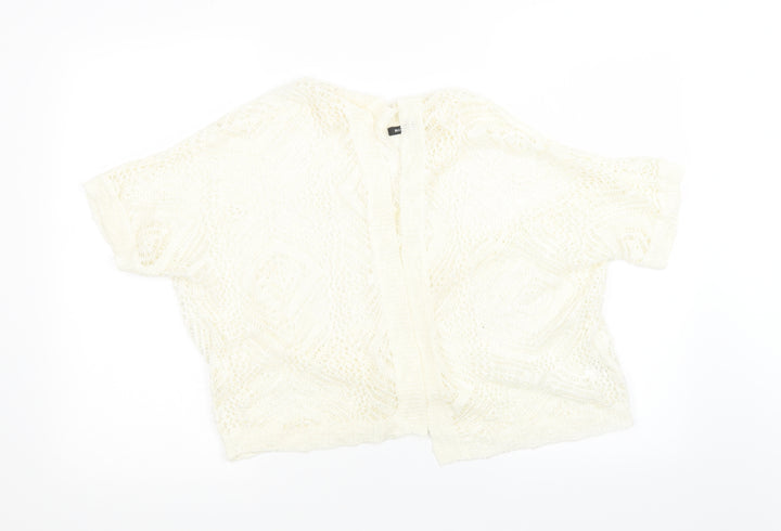 Roman Womens White Knit Cardigan Jumper Size 16