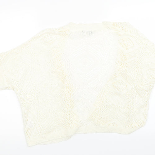 Roman Womens White  Knit Cardigan Jumper Size 16