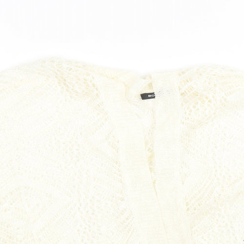Roman Womens White  Knit Cardigan Jumper Size 16