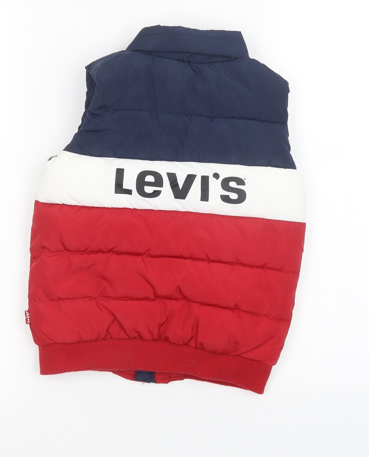 Levis Boys Red Striped  Gilet Jacket Size 6 Years