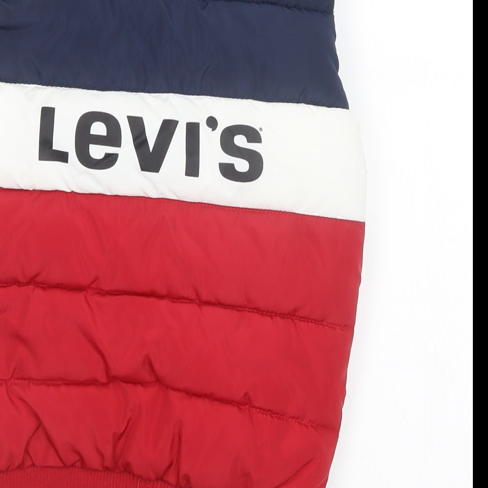 Levis Boys Red Striped  Gilet Jacket Size 6 Years