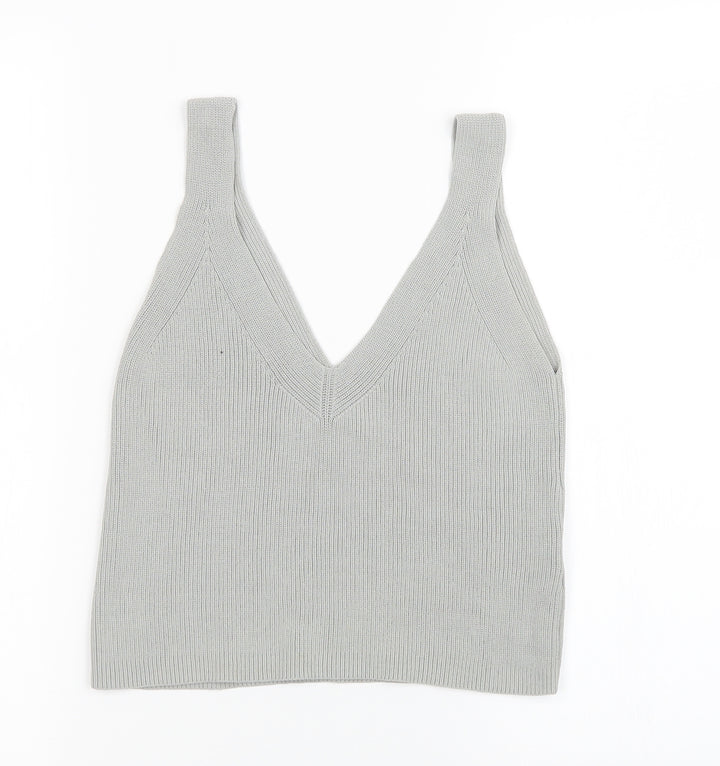 H&M Womens Grey Knit Basic Tank Size 4