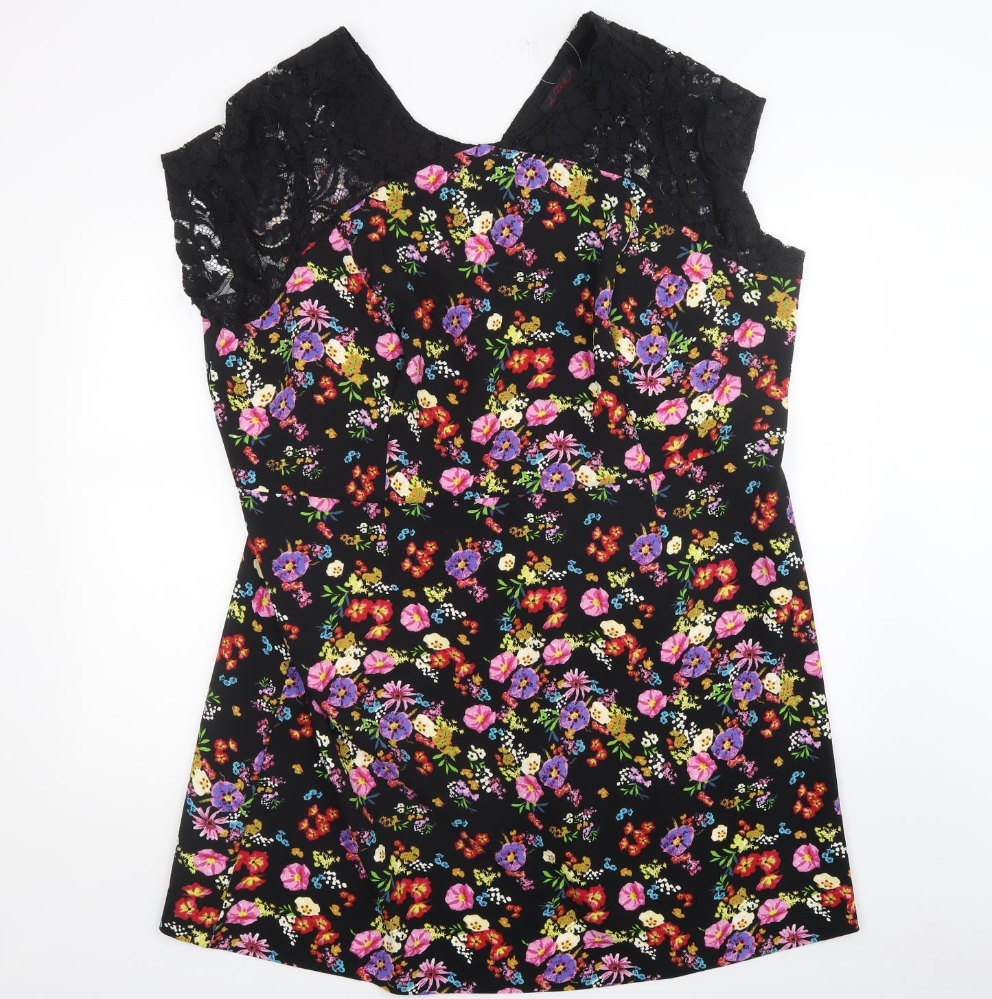 Shop Direct Womens Black Floral  A-Line  Size 26