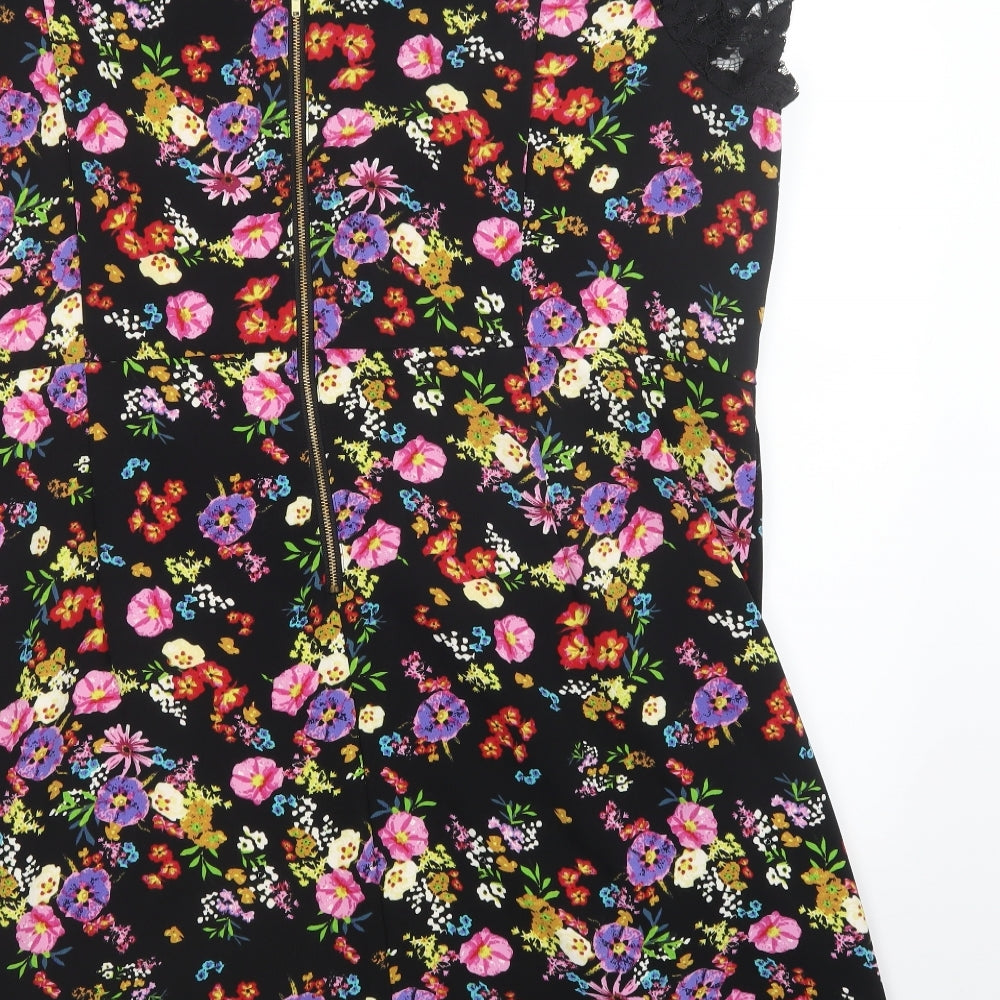 Shop Direct Womens Black Floral  A-Line  Size 26