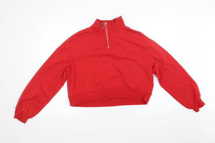 H&M Womens Red Pullover Sweatshirt Size M
