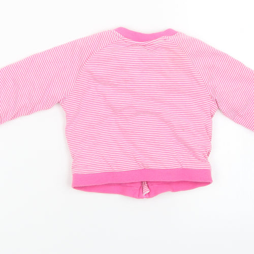F&F Girls Pink Striped  Basic Jacket Jacket Size 3-6 Months