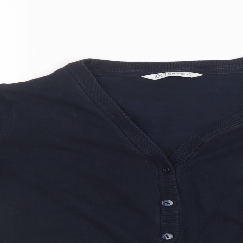 F&F Girls Blue   Cardigan Jumper Size 9-10 Years  - School wear