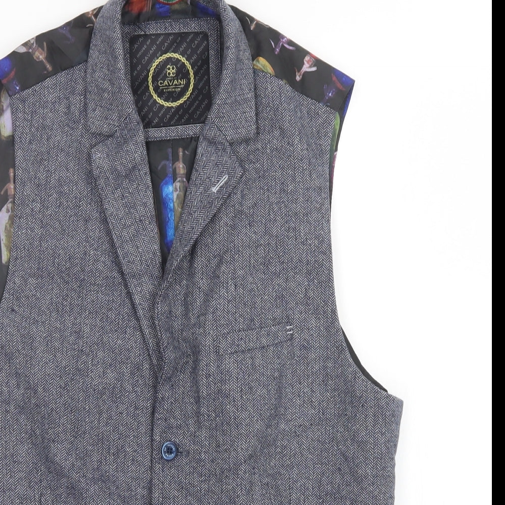 Cavani Mens Grey   Gilet Blazer Size 40