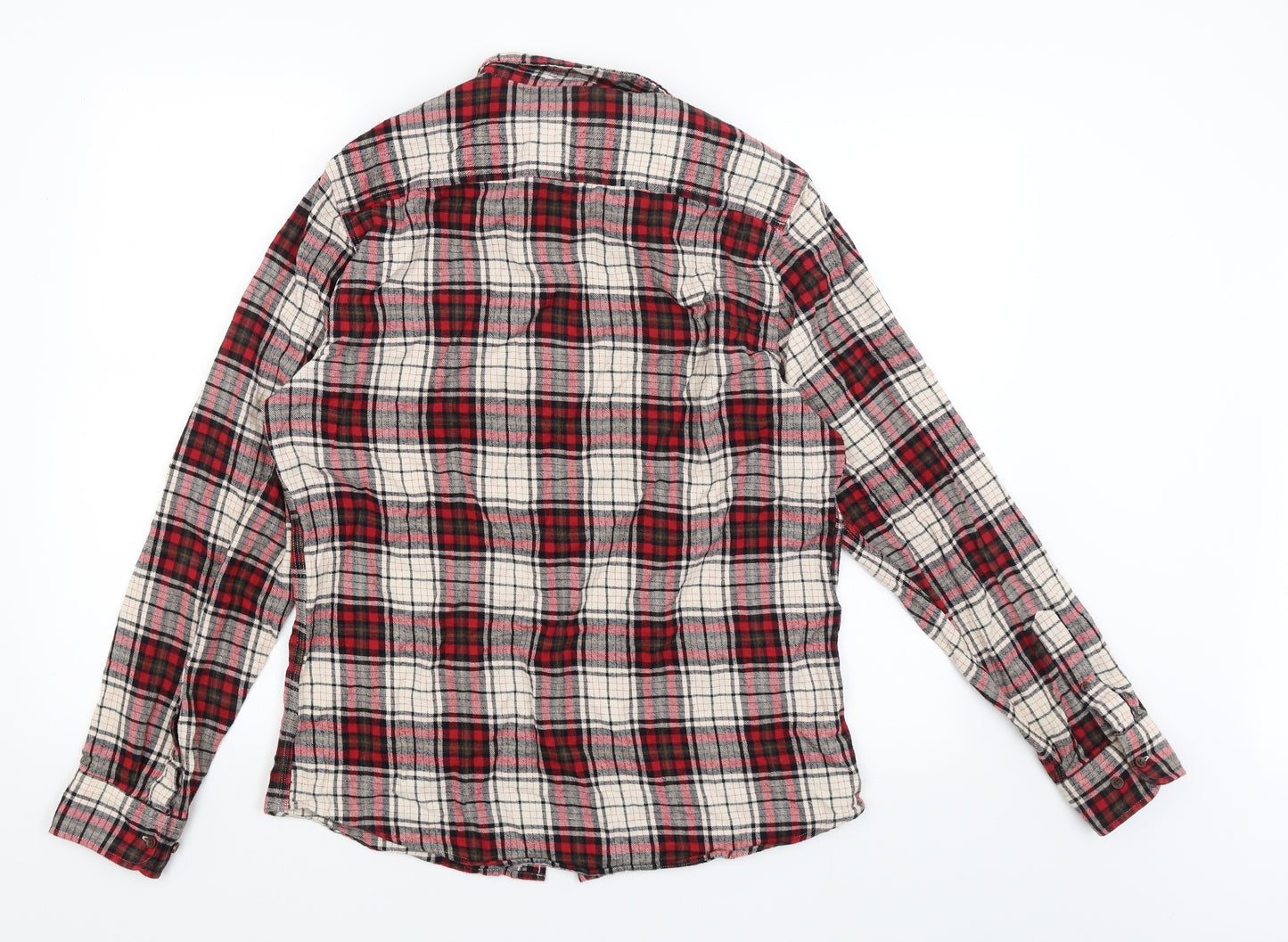 Morley Trading Co Mens Red Plaid   Button-Up Size M