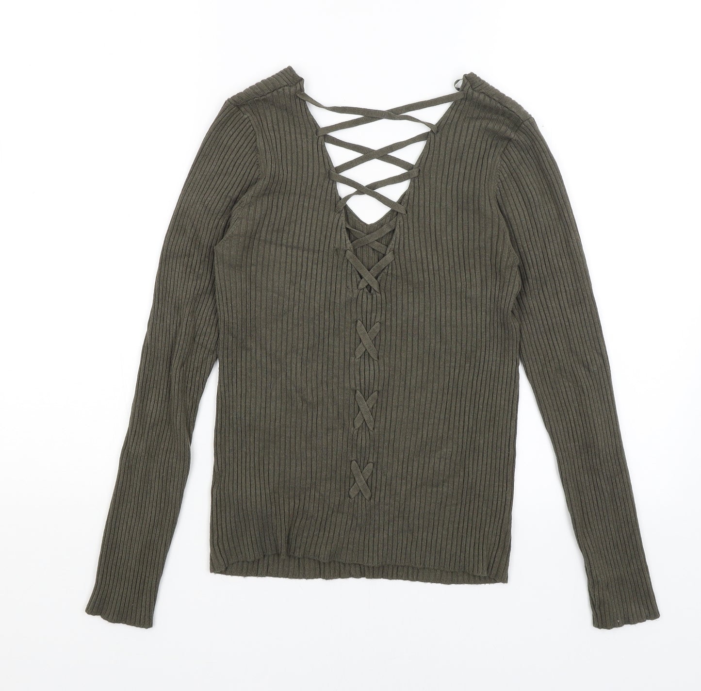 Miss Selfridge Womens Green   Basic T-Shirt Size 12