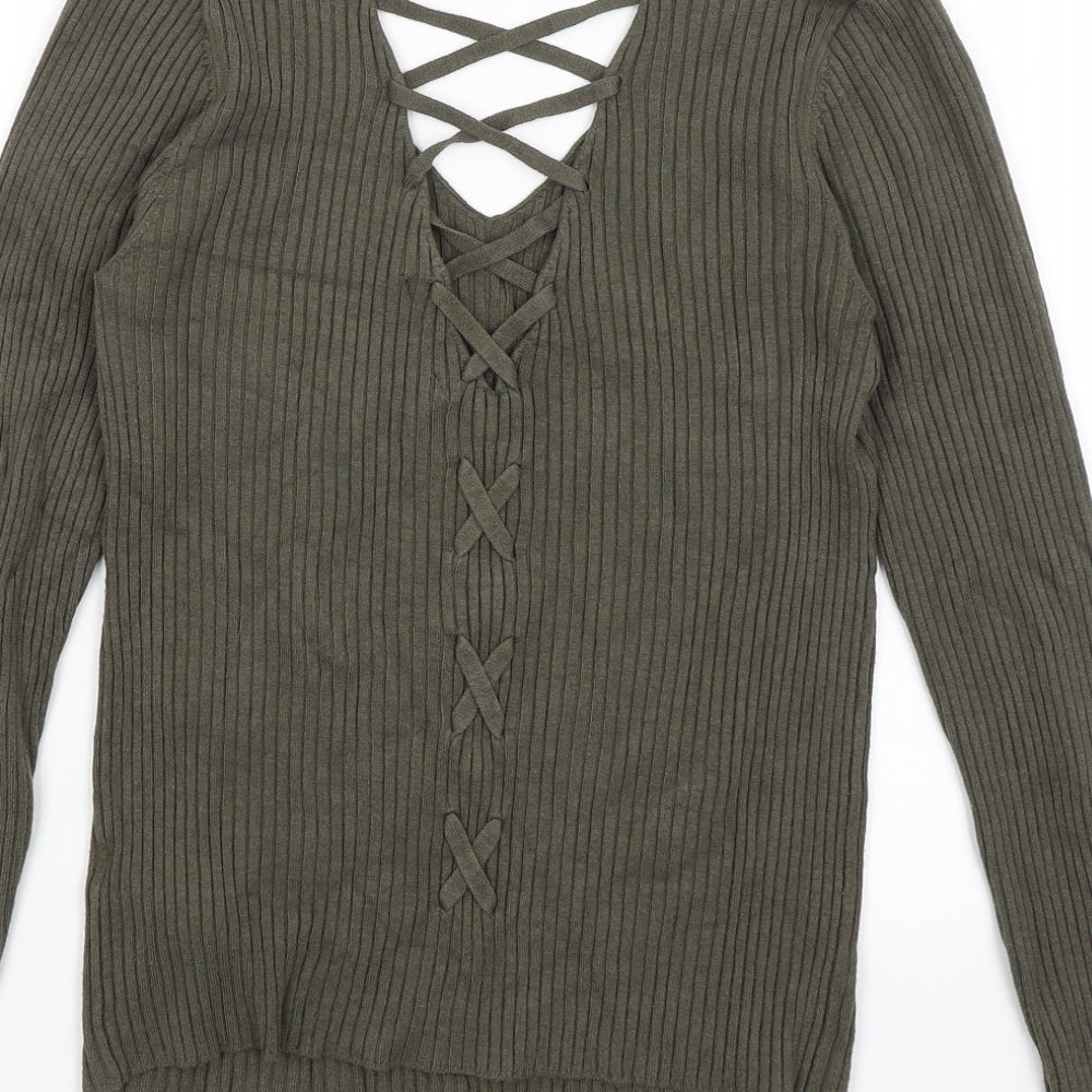 Miss Selfridge Womens Green   Basic T-Shirt Size 12