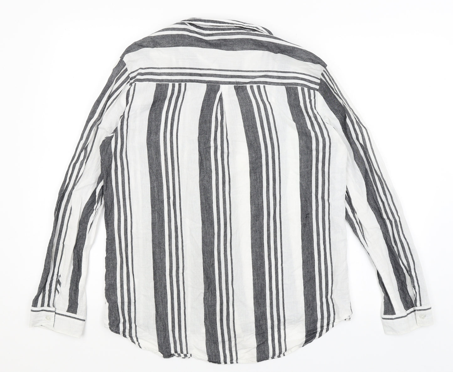 Primark Womens White Striped  Basic Button-Up Size 12