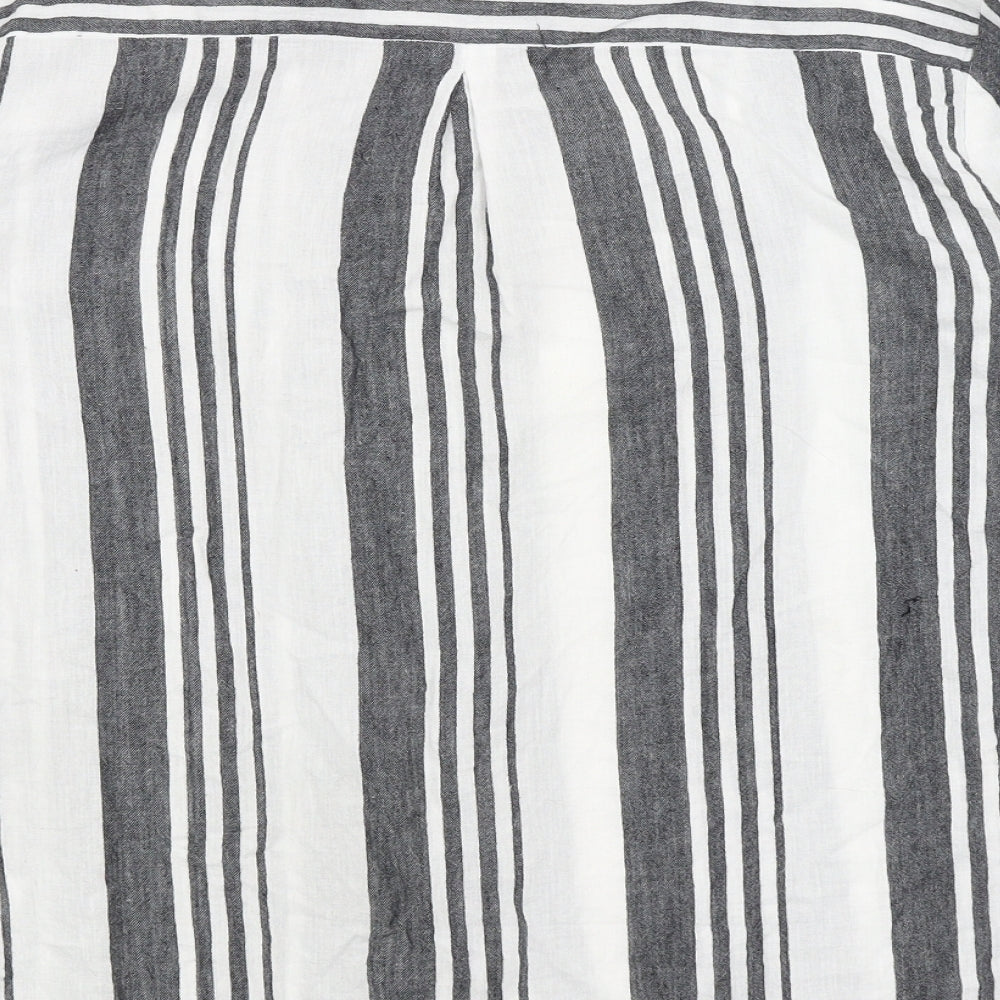 Primark Womens White Striped  Basic Button-Up Size 12