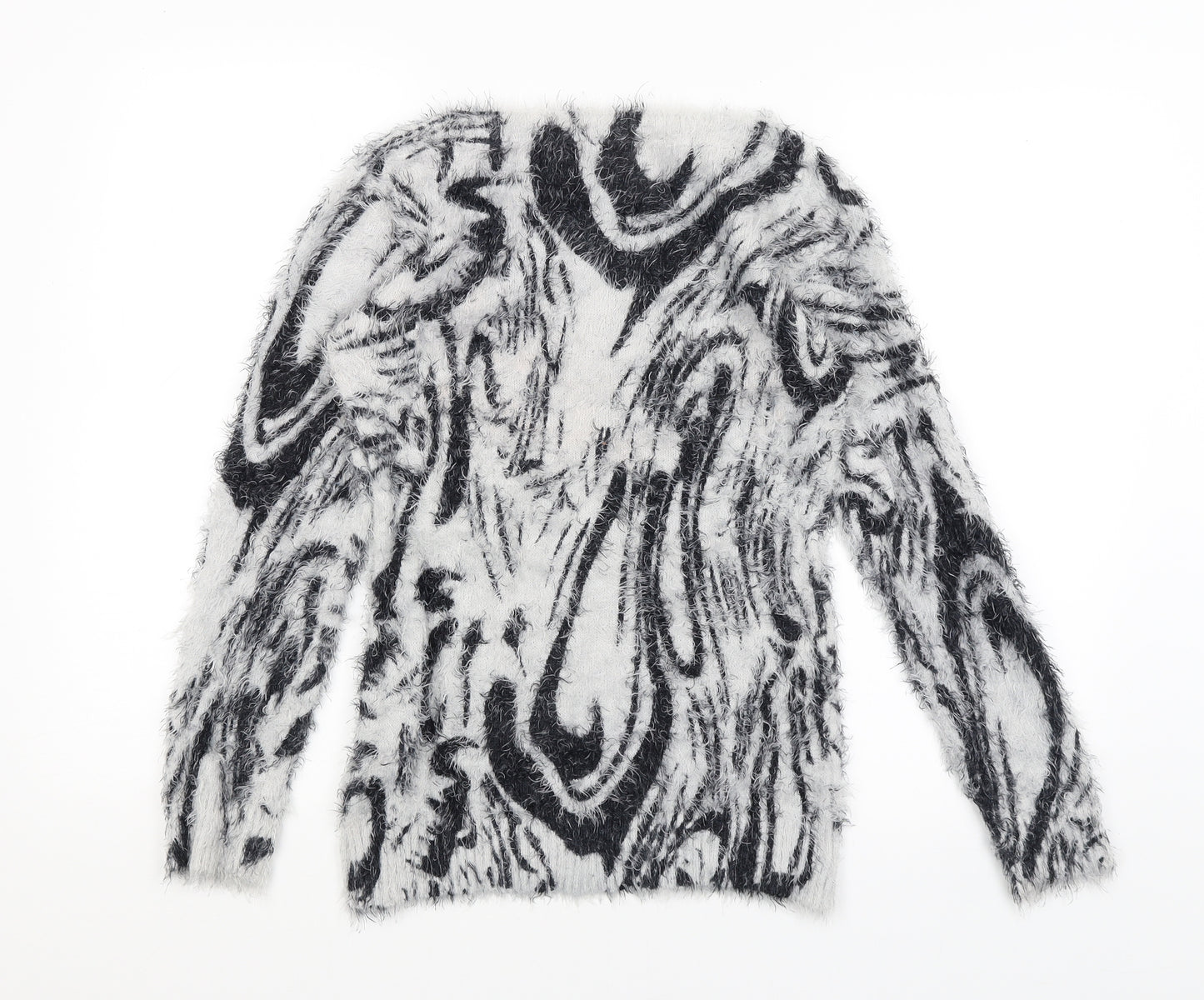 Quiz Womens White Animal Print  Pullover Jumper Size 10