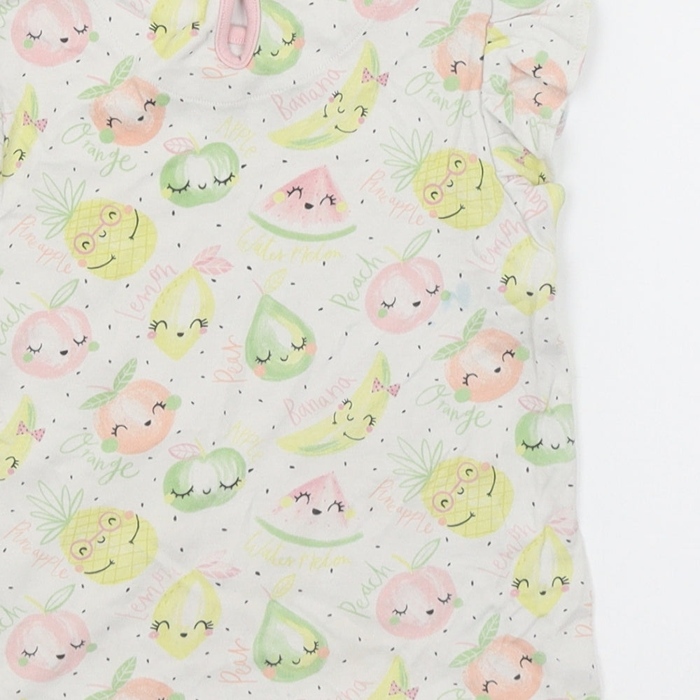 Mini Club Girls White   Basic T-Shirt Size 4-5 Years  - Fruit