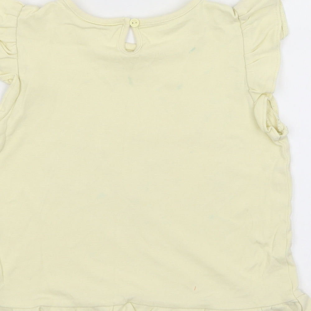 Mini Club Girls Yellow   Basic T-Shirt Size 4-5 Years  - Lifes A Peach