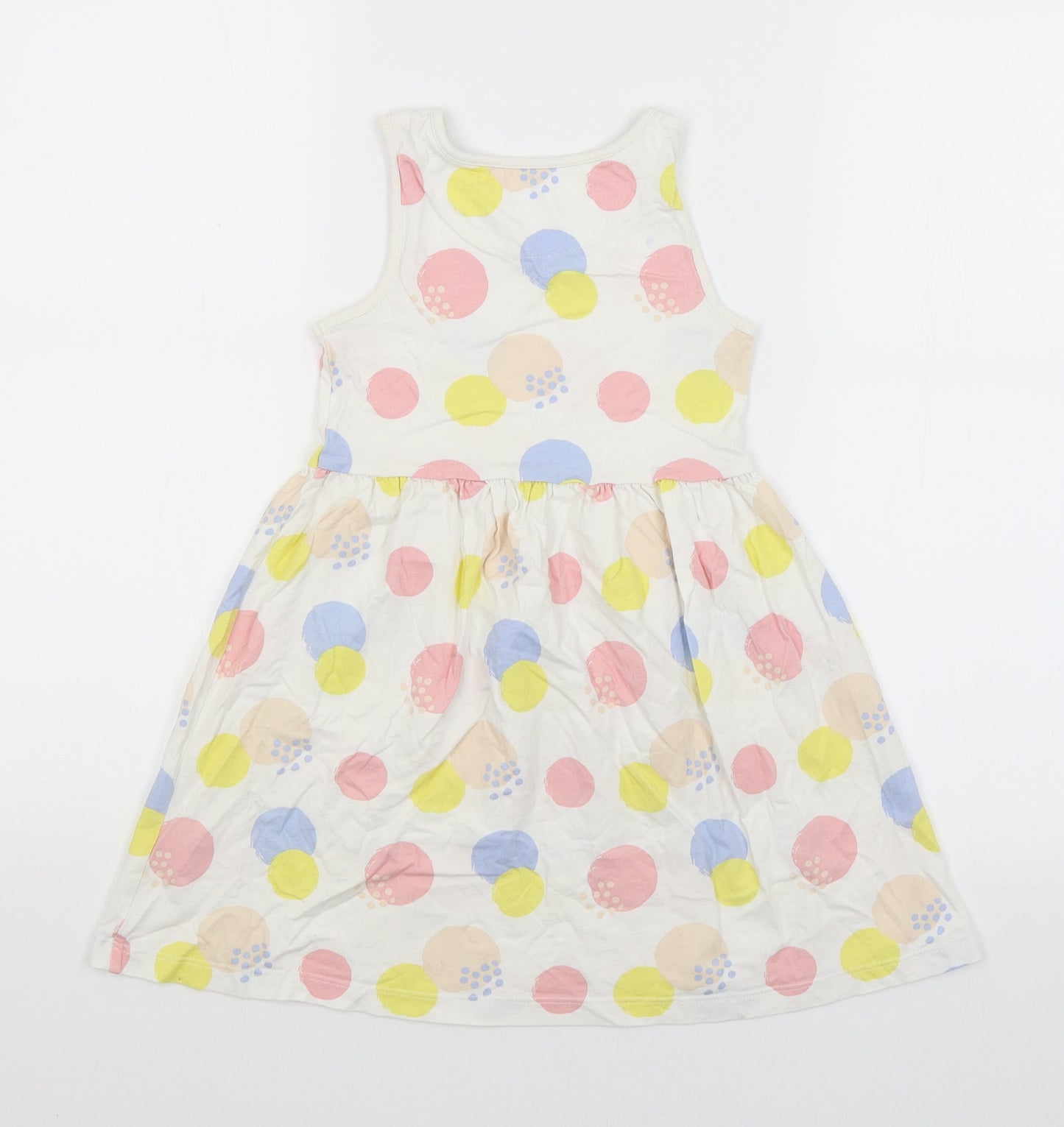 Nutmeg Girls White Spotted  Fit & Flare  Size 5-6 Years